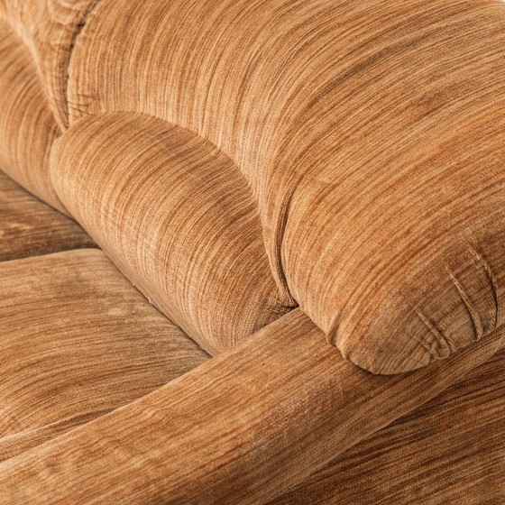 Image 1 of DIVANO 3 POSTI IN TESSUTO A COSTE ANNI ’70 VINTAGE MODERNARIATO