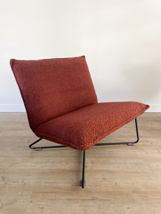Neu gepolsterter Loungesessel | Bouclé Grupo Lamadrid | Terrakotta – fauteuils, Metal