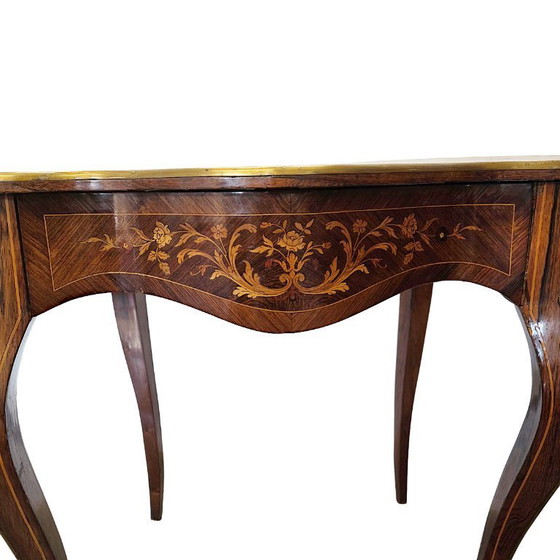 Image 1 of Antigua mesa francesa estilo Luis XV con cajón, finales del siglo XIX