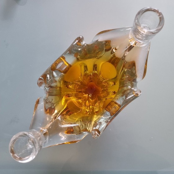 Image 1 of Vintage bowl/jardenière/candlestick in hand-blown glass by Josef Hospodka