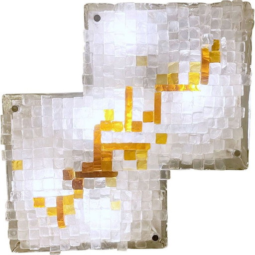 Mid century Murano glass wall lamp by Poliarte, Italy 1970s
