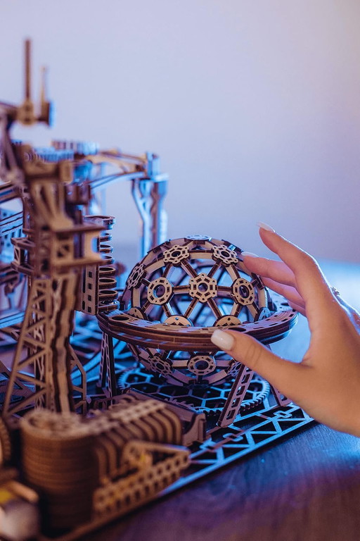 Wood Trick Galaxy Marble Run - 3D wooden construction puzzles for adults - Electric operation - Wooden model kits
