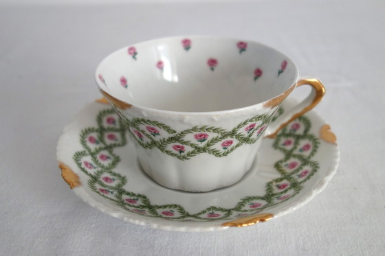 Image 1 of 7 tazas con platillos Theodore Haviland principios del siglo XX