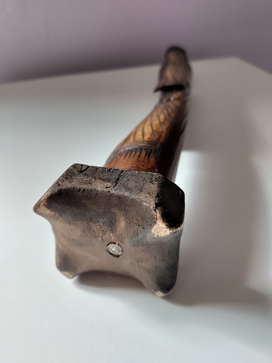 Image 1 of Statua asiatica in legno alta 33 cm