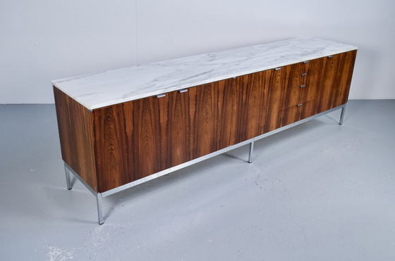 Image 1 of Florence Knoll 60's Rosewood Marble Sideboard Knoll International Editor
