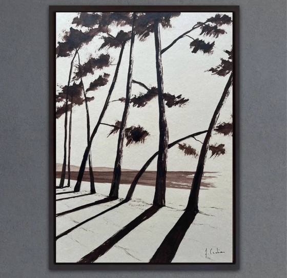 Image 1 of Ink on paper, 30x21cm, framed.