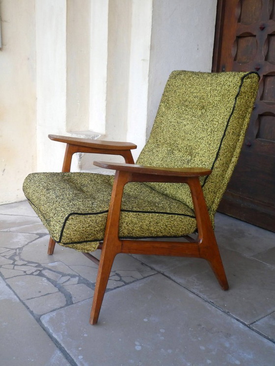 Image 1 of Poltrona in rovere modello Vendôme di Pierre Guariche per Airborne, 1954