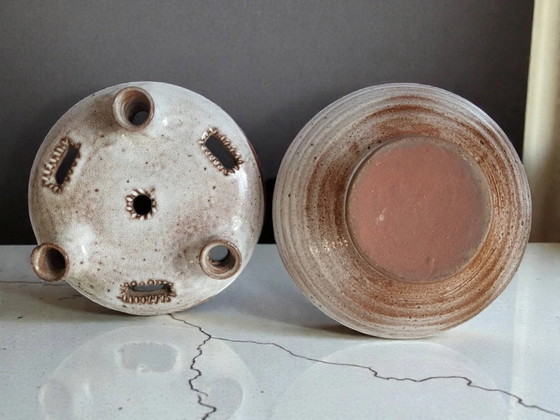 Blumenvase aus Steinzeug Ratilly / Pierlot / Puisaye – Vasen, Porcelain (photo 4 of 6)