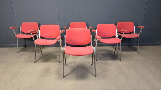 Image 1 of Chaises d'appoint vintage DSC 106 de Giancarlo Piretti pour Castelli, années 1970 - lot de 6