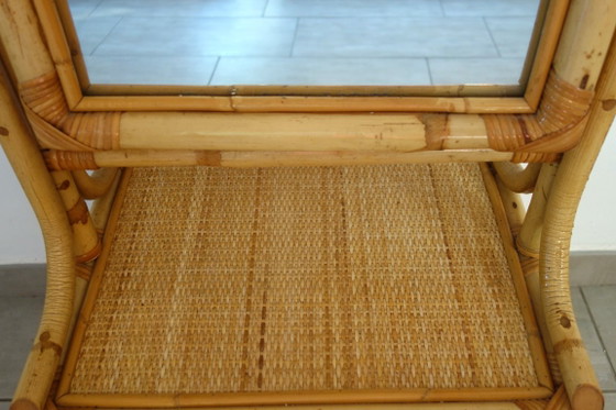 Staande spiegel van riet en bamboe, jaren 70/80 – Rattan, Wicker (photo 10 of 17)