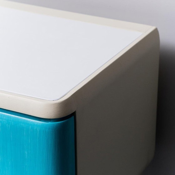 Image 1 of  CREDENZA MOBILE IN LEGNO BIANCO METALLO ANNI '60 VINTAGE MODERNO ANTICO