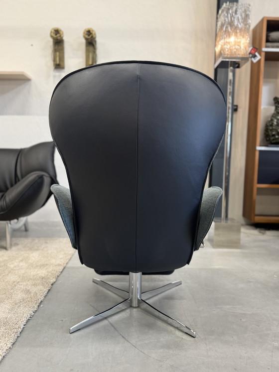 Image 1 of Jori Daydreamer Relaxfauteuil stof leer blauw