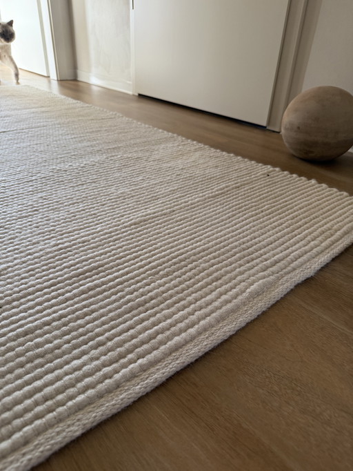 Klassieke collectie vloerkleed van 100% merinowol, wit, 140x200 cm