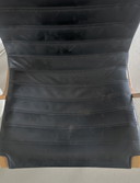 Poltrona lounge in pelle nera Pernilla di Bruno Mathsson per DUX