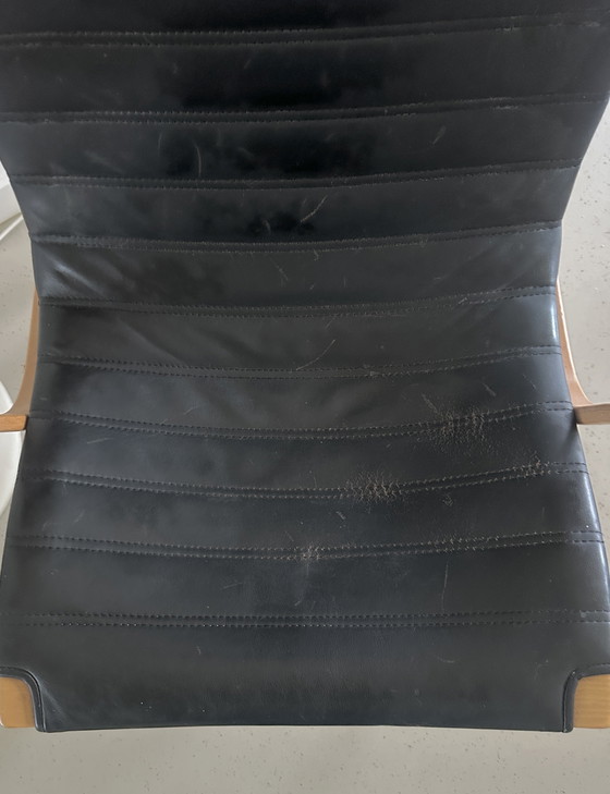 Image 1 of Poltrona lounge in pelle nera Pernilla di Bruno Mathsson per DUX