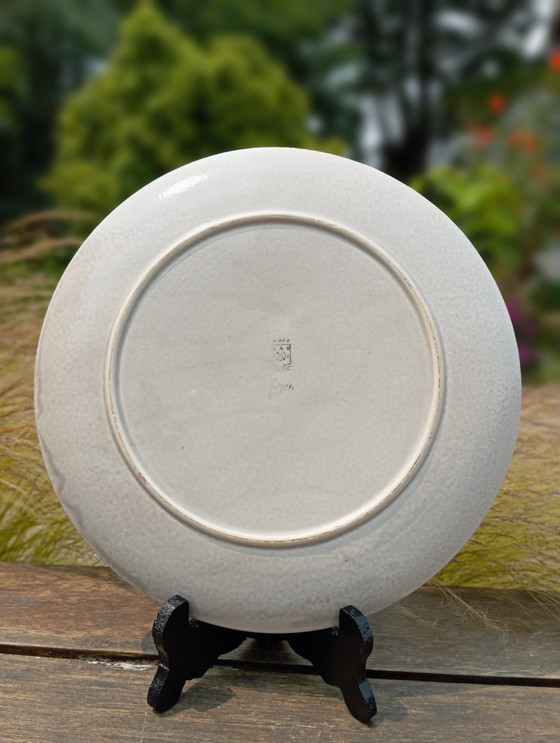 Image 1 of Grande piatto da ostriche decorato con fiori 1960 di MBFA - Francia