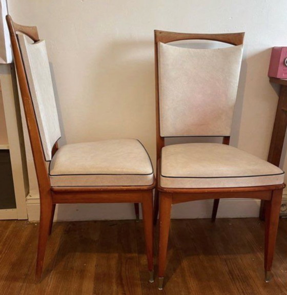 Image 1 of Coppia di sedie vintage in similpelle anni '50
