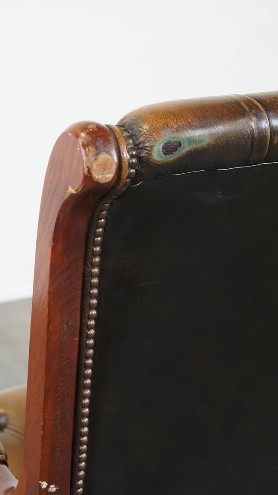 Image 1 of Green Vintage Chesterfield Armchair