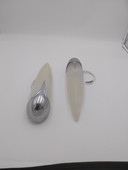 1 Set aus 2 Idearte Espagna Wandleuchten aus mattiertem Glas im Art-Deco-Stil mit Chromfassung, 1980er Jahre, 35 cm hoch, 8 cm b