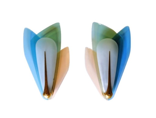 Max Ingrand (1908-1969) pair of sconces circa 1955, Fontana Arte