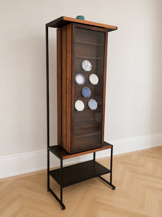 Triple Sliding Glass Display Cabinet – Vintage Pharmacy, 1960s (photo 3 of 6)