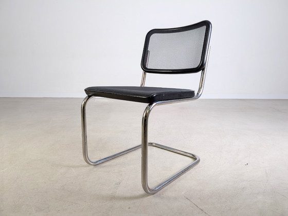Image 1 of Originele set van 4 Thonet stoelen S32N mesh design cantilever