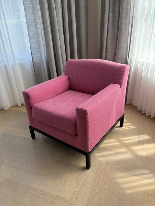 Meridiani armchairs (set of 2) – pink – removable covers