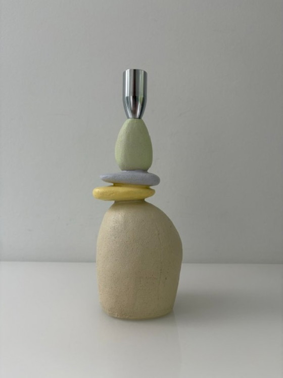 Portacandele scultoreo – Forma organica – Colori pastello – 23 cm – Plastic (photo 3 of 9)