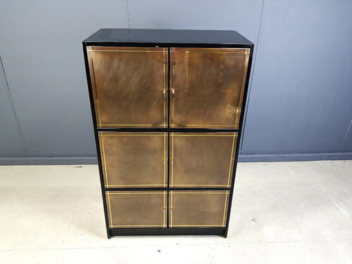 Vintage brass drawer cabinet, 1980s