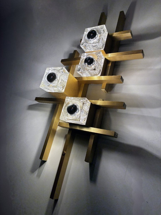 Image 1 of Große Wandleuchte • Gaetano Sciolari • Murano • Weltraumzeitalter • 1970
