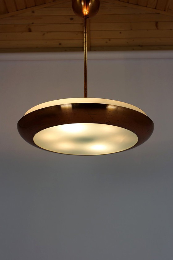 Image 1 of Bauhaus UFO-hanglamp van Josef Hurka voor Napako, jaren 1930.