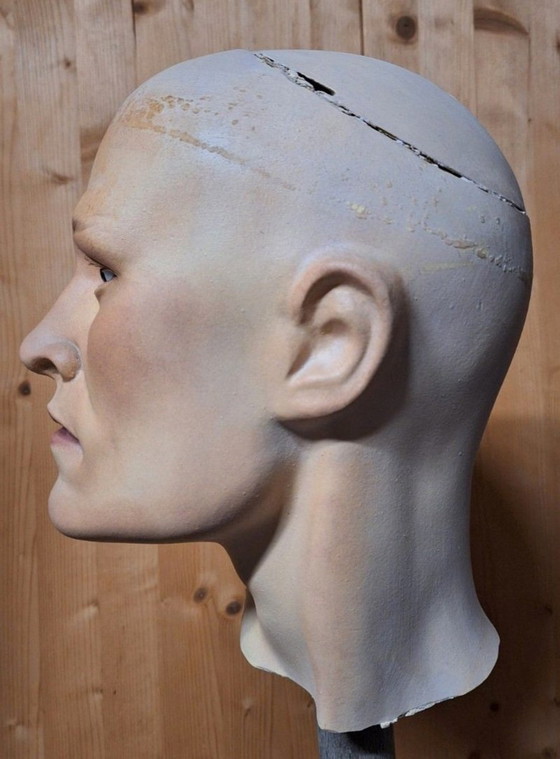 Image 1 of Unique Vintage  Mannequen head with glass eyes