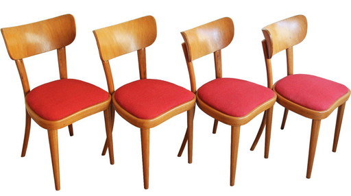 Set di quattro sedie da pranzo Thonet, fine anni '40