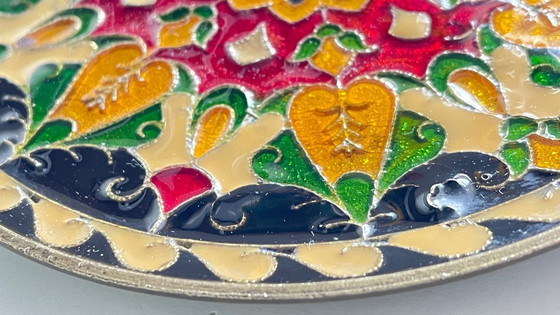 Image 1 of Vintage messing bord met vakjes