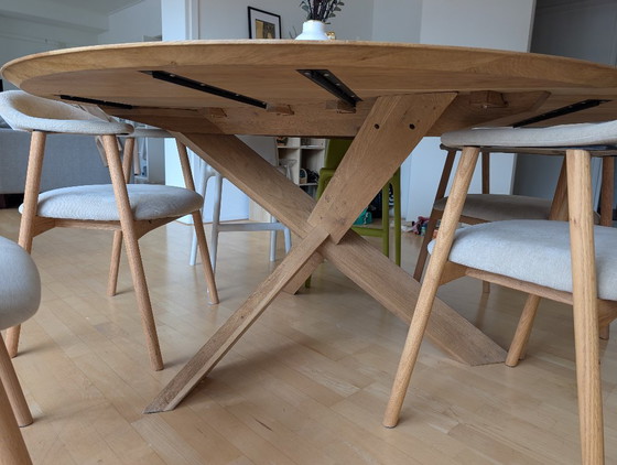 Ethnicraft eiken ronde tafel 163cm – Eettafels, Hout (photo 3 of 5)