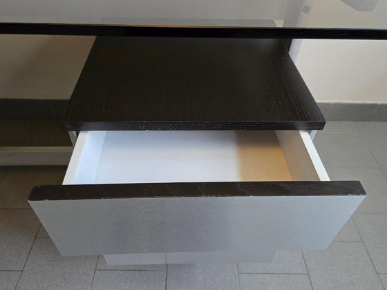 Image 1 of Vintage 1970s desk by Etienne Fermigier for JFR, stainless steel & aluminum, 70s space age