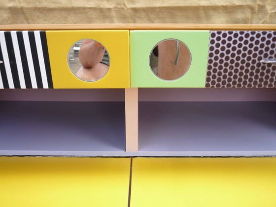 Small Low Colorful Sideboard – Chest of drawers, Wood (photo 9 of 11)