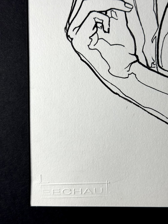 Image 1 of Eugène Eechaut (1928-2019) - framed ink diptych - 1980s, 