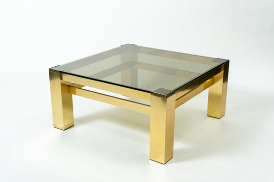 Image 1 of Belgo Chrome Modern Coffee Table with Smoked Glass Top