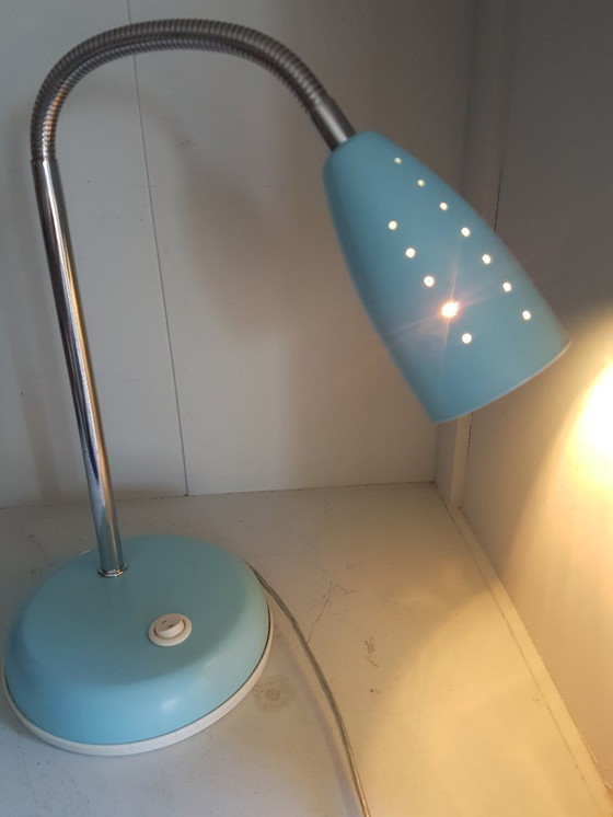 Image 1 of Vintage babyblauw bureaulampje 