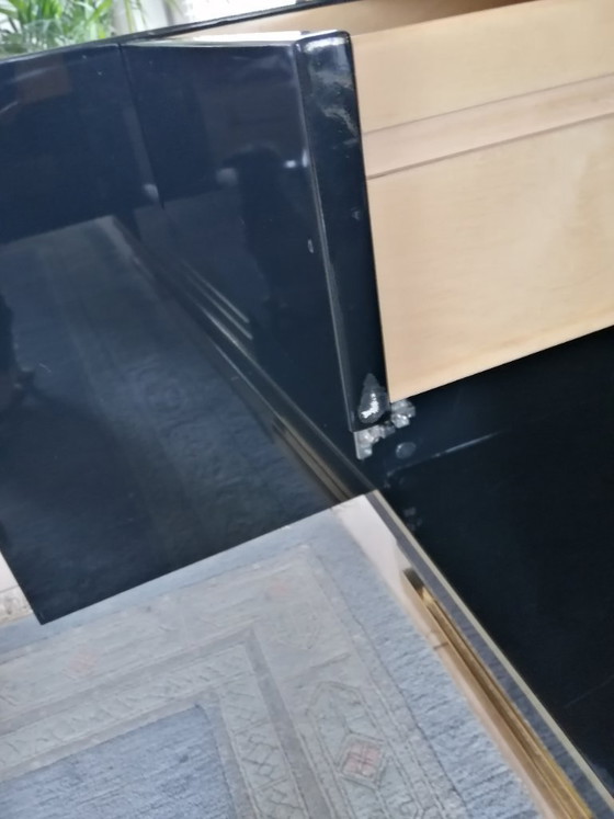 Image 1 of Credenza in lacca nera e ottone, Italia 1988-1989