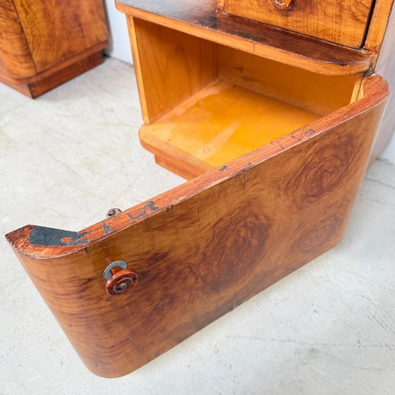 Image 1 of Set of Art Deco bedside tables with Bakelite handles