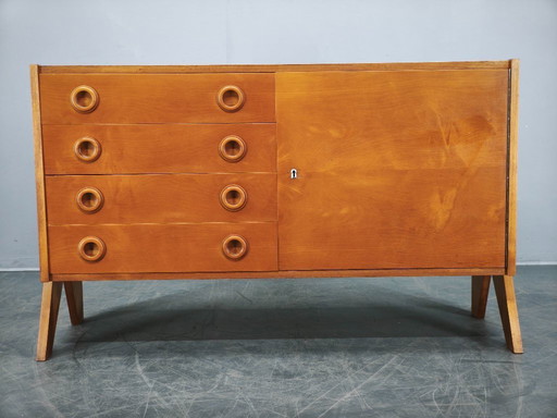 1960s Czechoslovak Maple Sideboard with Drawers and Cabinet