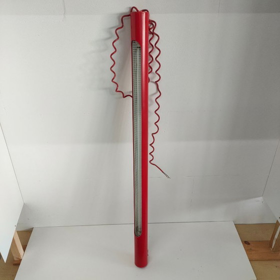 Image 1 of Ampia lampada vintage a tubo fluorescente massiccia in stile pop art da soffitto (rosso)