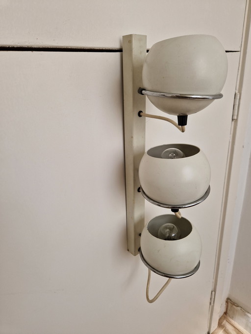 Vintage Gepo Wall Lamp With Three Spheres Space Age Design
