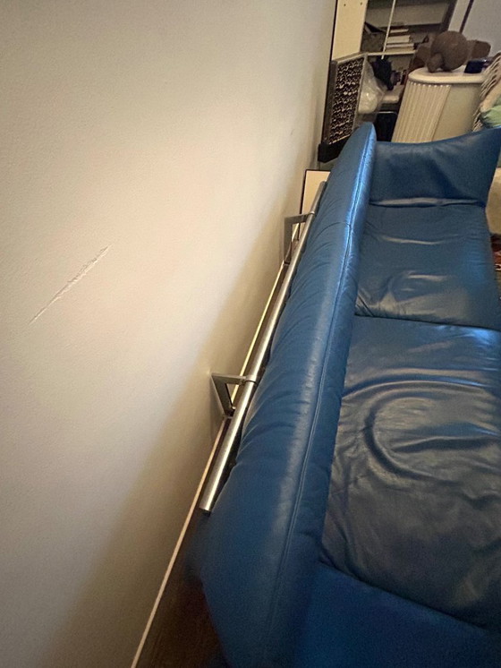 Image 1 of De Sede DS-140 | Blauwe leren designbank | Zwitsers topdesign