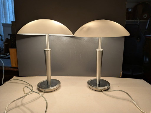 Juego de (2) lámparas de escritorio, mesa o mesilla de noche. Diseño vintage.