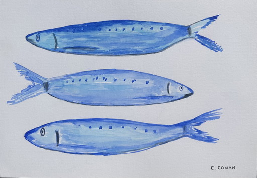Watercolor Mackerel
