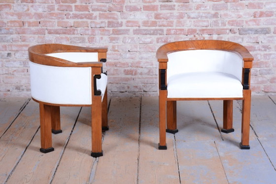 Restored Empire Seating Set, Spruce, Cherry Wood, Polish, Austria, 1850s – Seating area, Textile (photo 13 of 18)