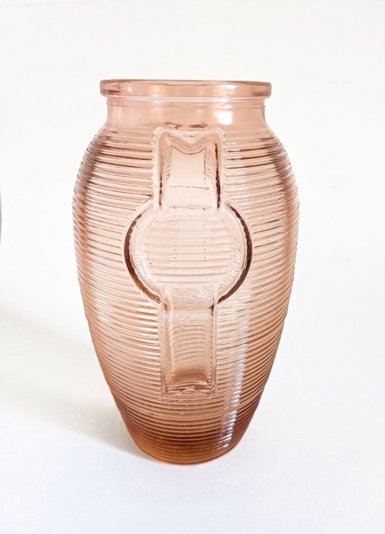 Image 1 of Pair of Art Deco molded glass vases